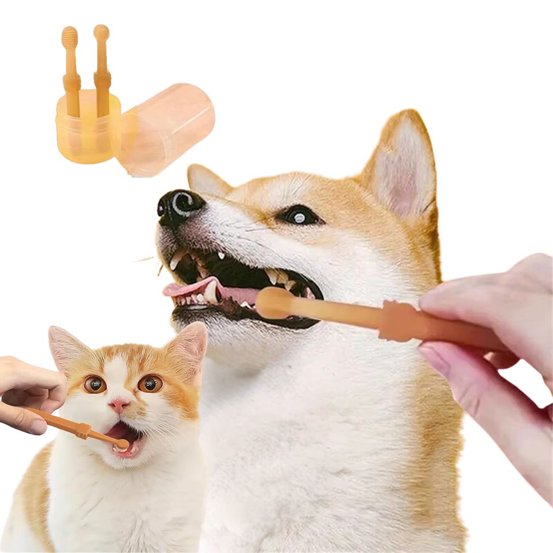 Escova Dental de Silicone para Cães e Gatos | Ideal para Tutores que Buscam Saúde Bucal para seus Pets | Limpa e Branqueia os Dentes com Suavidade | Design Macio e Eficiente