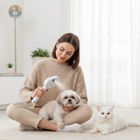 Escova Removedora de Pelos 3 em 1 com Vapor para Cães e Gatos