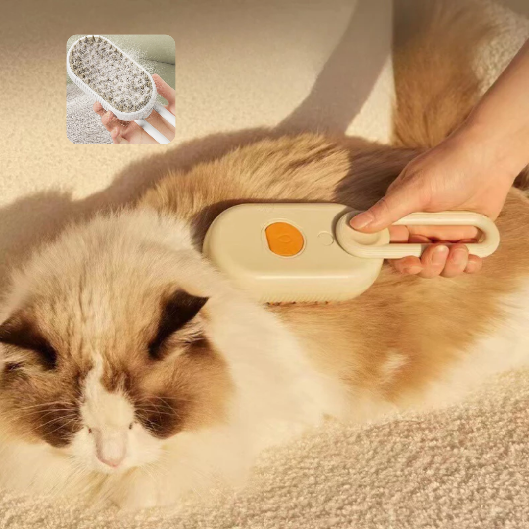 Escova Vaporizadora para Pets – Remove Nós e Hidrata com Vapor