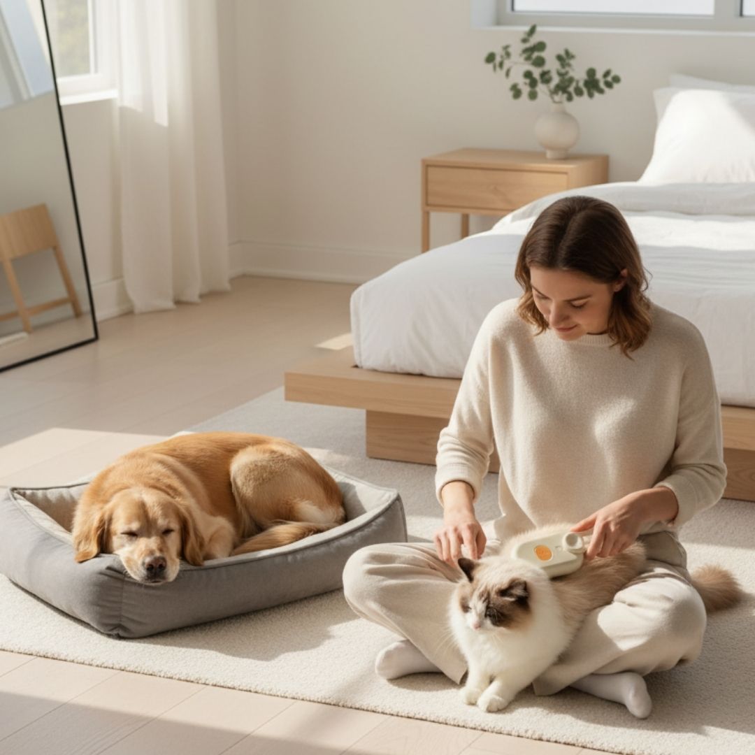 Escova Vaporizadora para Pets – Remove Nós e Hidrata com Vapor