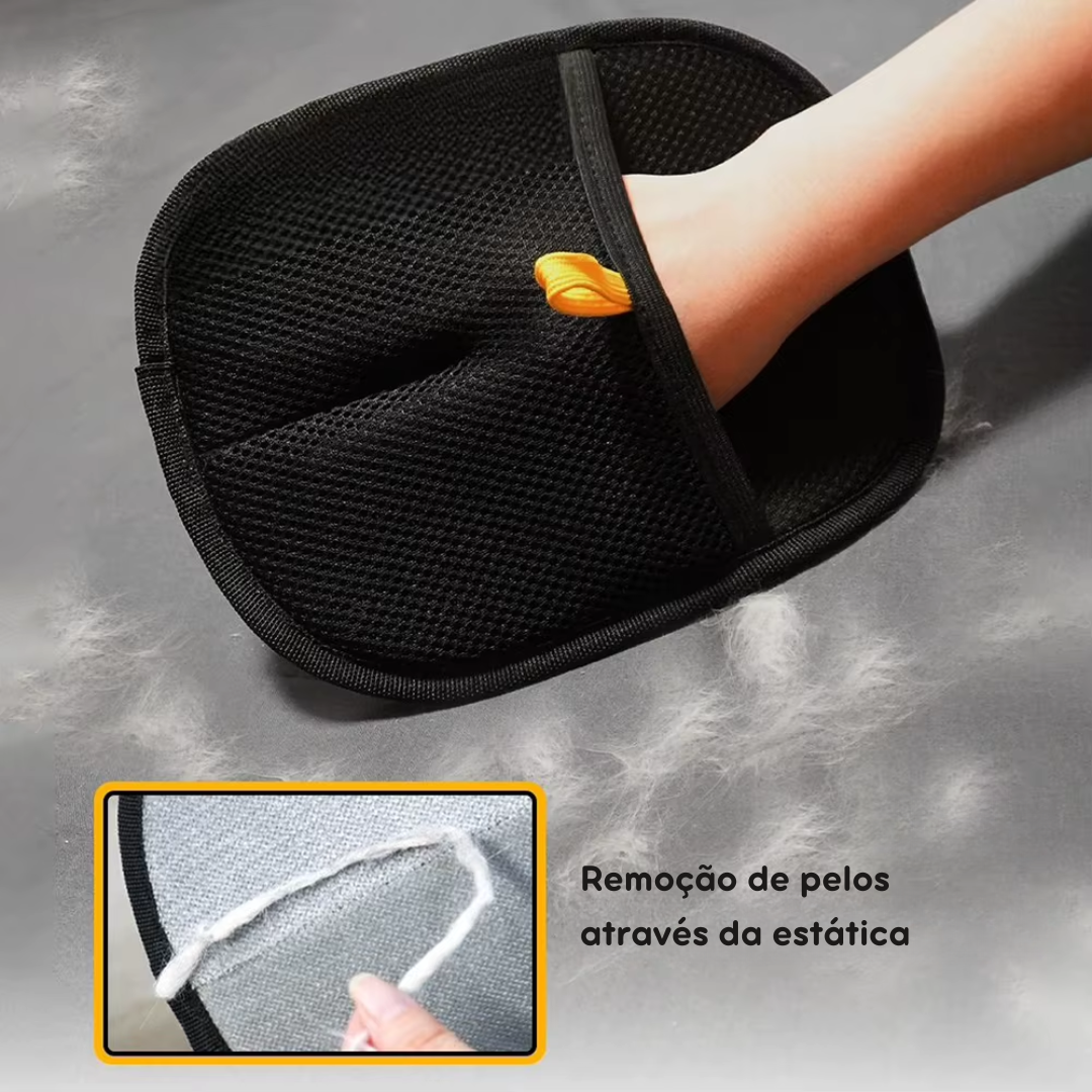 Luva Removedora de Pelos Dupla Face para Pets | Para Cães e Gatos de Todos os Tamanhos | Elimina Pelos Soltos e Estimula a Circulação | Design Confortável e Flexível