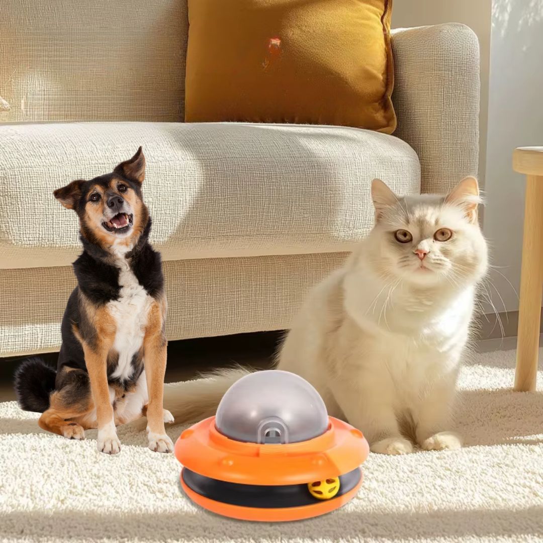 Brinquedo Interativo com Dispensa de Petiscos para Cães e Gatos | Ideal para Pets Ansiosos e Ativos | Estimula a Alimentação Lenta e o Alívio do Estresse | Alimentador Automático com Sistema de Vazamento de Ração