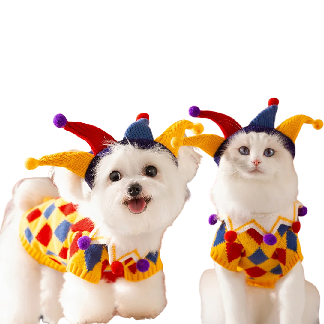 Fantasia de Bobo da Corte Para Cães e Gatos: Diversão Garantida para Cães e Gatos - Confortável e Divertida