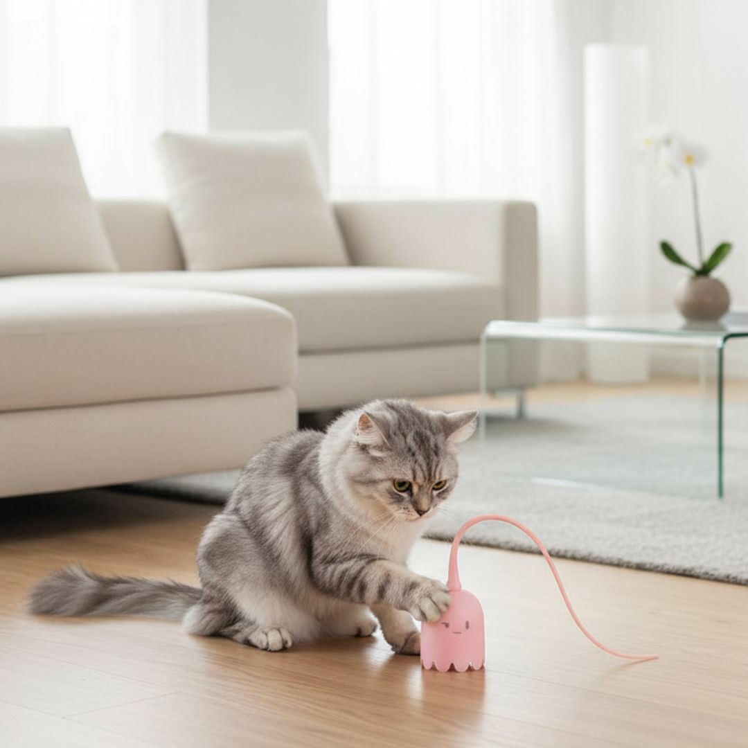 Fantasma Interativo com Cauda para Cães e Gatos - Estimula a Caça e o Exercício