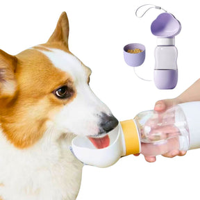 Garrafa Portátil para Água e Petiscos | Ideal para Cães e Gatos em Passeios e Viagens | Mantém Seu Pet Hidratado e Alimentado | Design Compacto e Funcional
