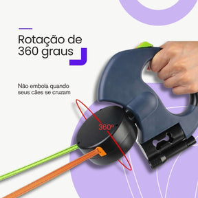Guia de Passeio Dupla Multifuncional para Cães velú pet 