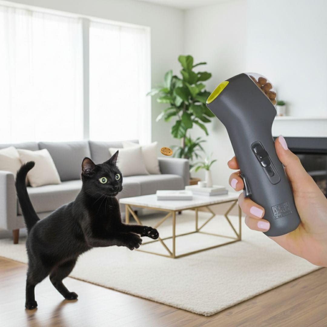 Lançador Interativo de Petiscos: Estimula a Brincadeira e a Alimentação Saudável