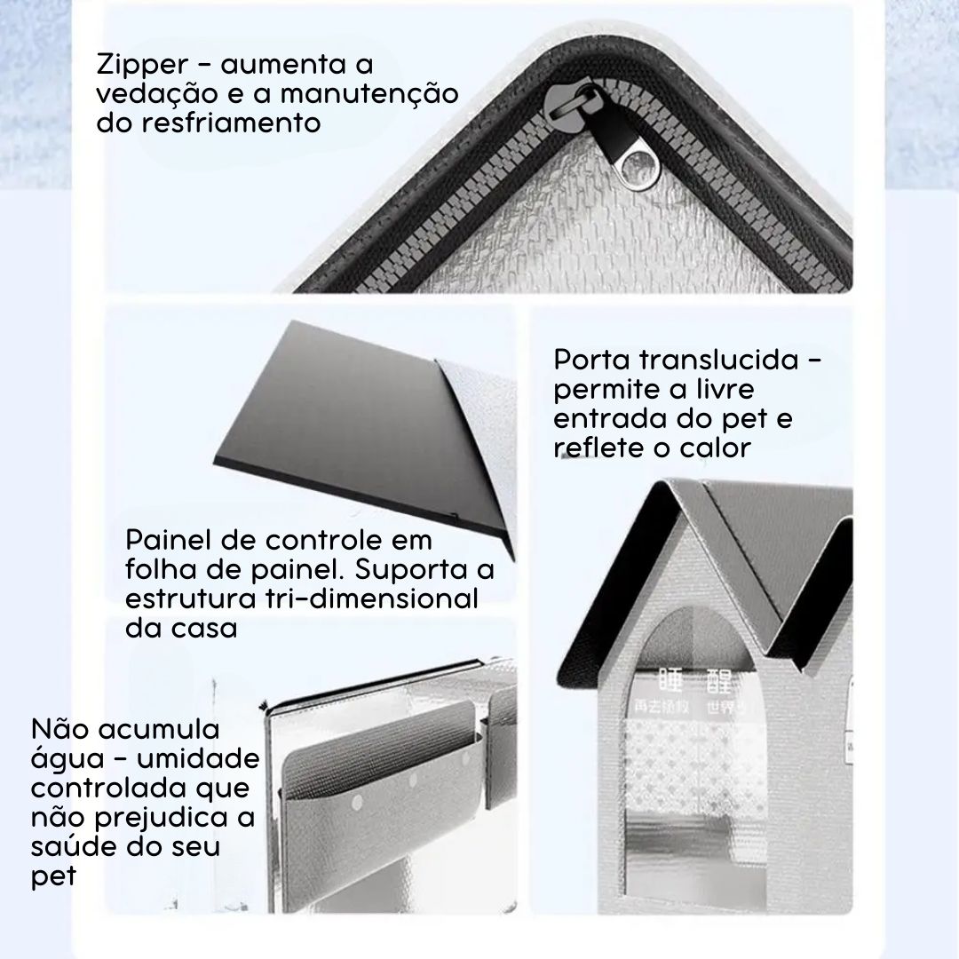 Casa Resfriada para Pets - Abrigo Confortável para Cães e Gatos que Mantém a Temperatura Ideal e Proporciona Conforto em Dias Quentes