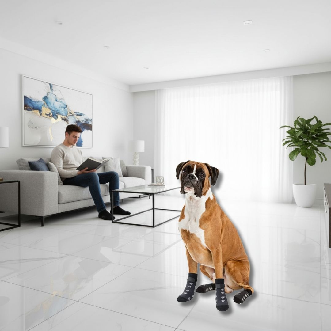 Meias Antiderrapantes para Cães com Alça Ajustável