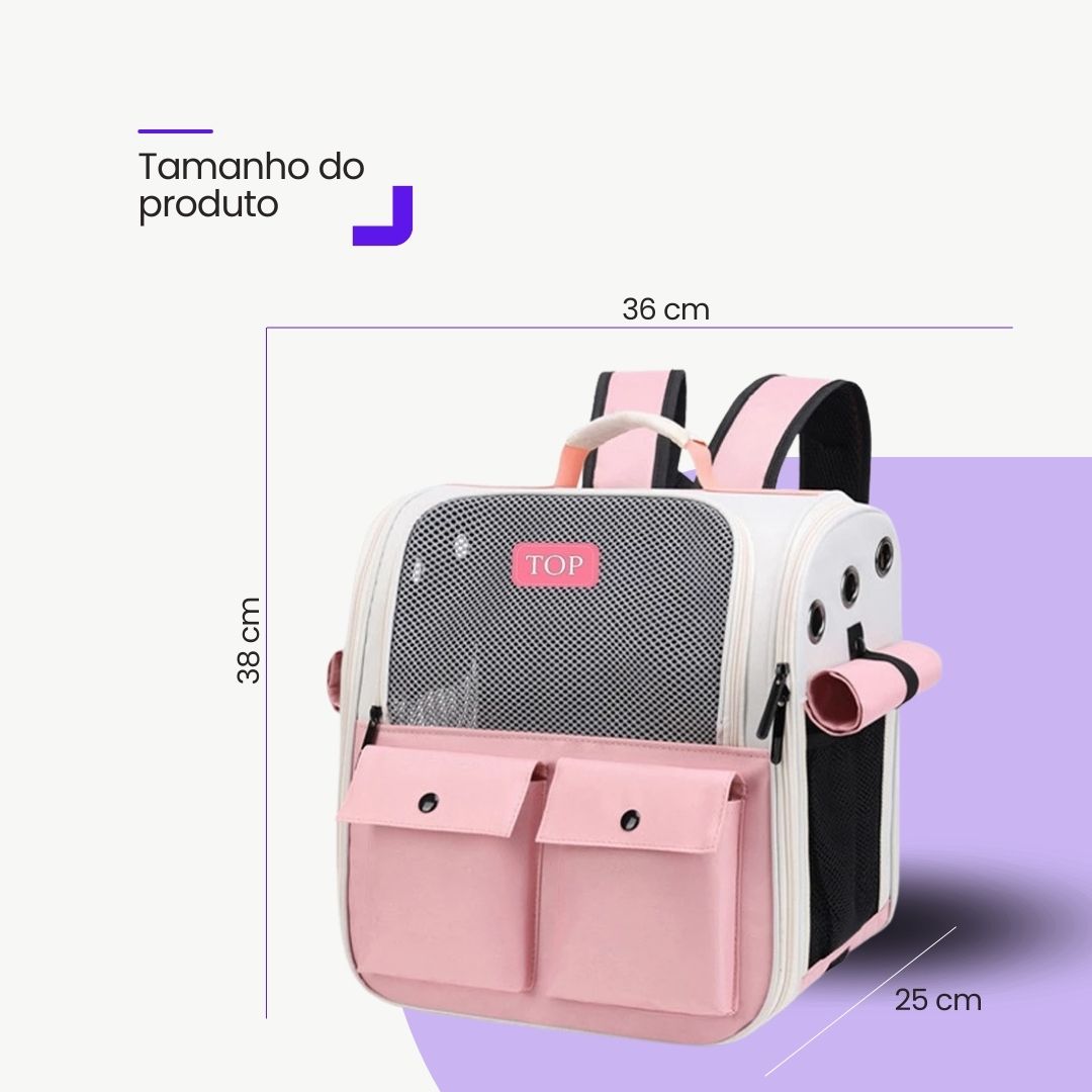 Mochila de Luxo para Transporte de Pets – Viagem Confortável velú pet