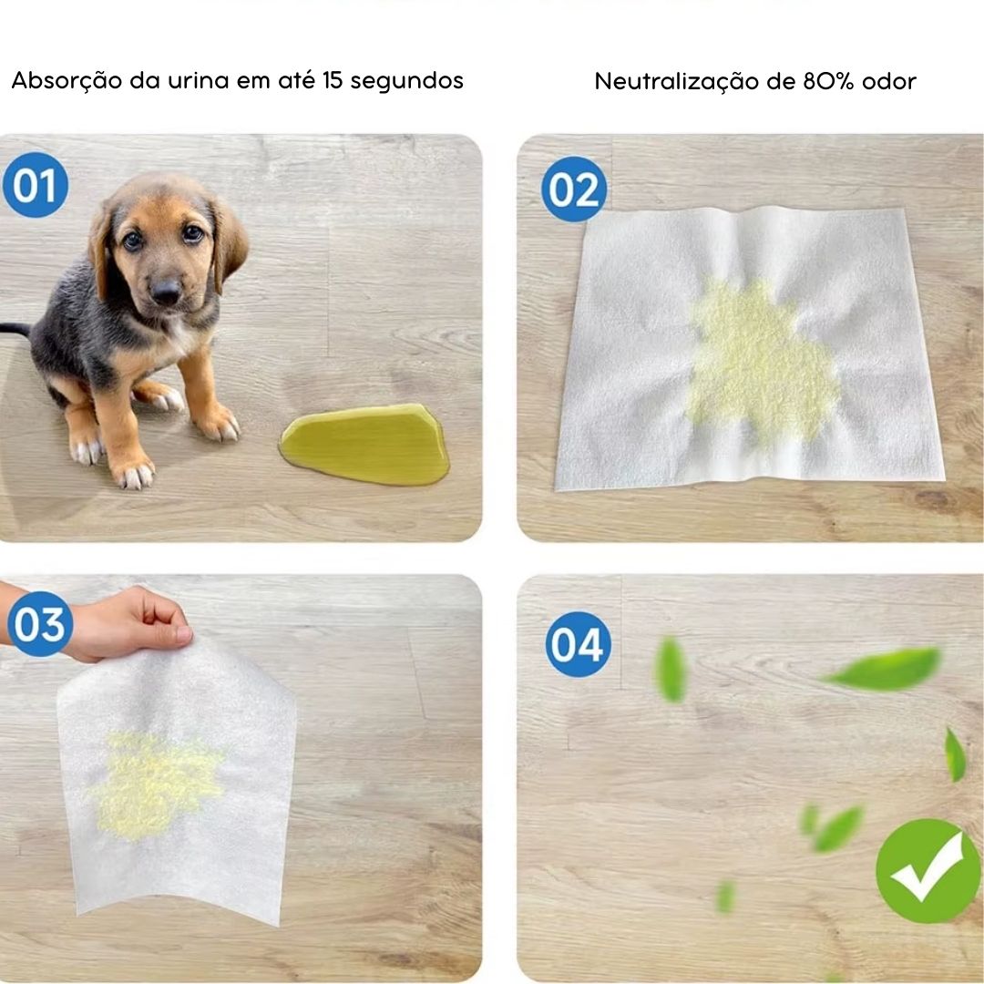 Papel Absorvente Descartável para Pets – 50 Unid.velú pet