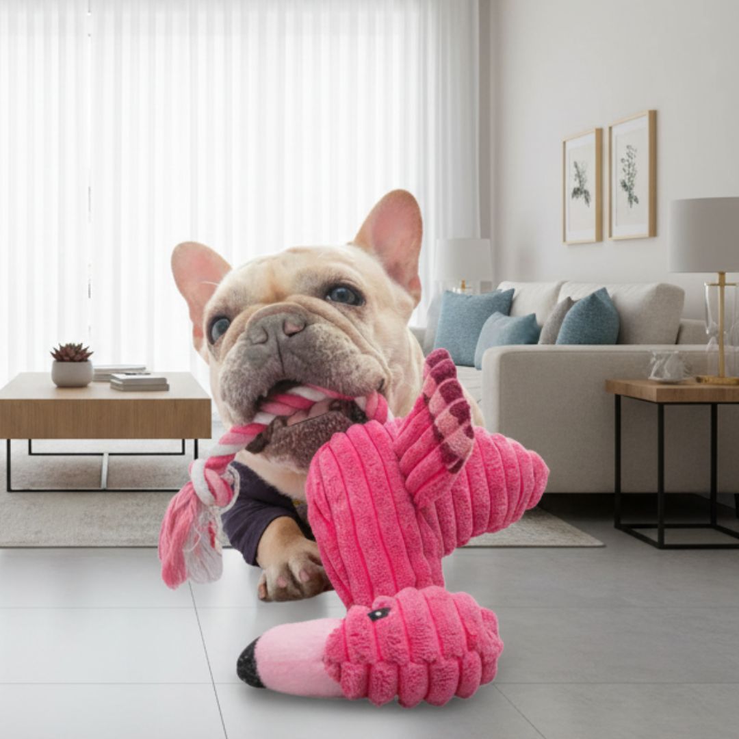 Pelúcia de Flamingo Festivo para Cães e Gatos