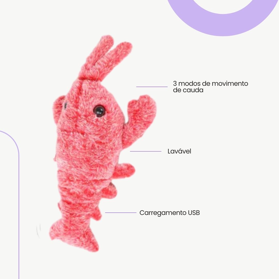 Pelúcia de Lagosta Interativa para Pets – Recarregável e Resistente