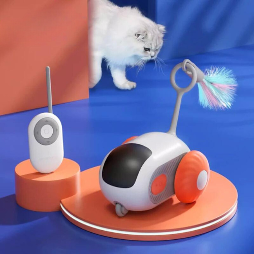 Carrinho Automático Interativo para Pets - Brinquedo que Estimula a Curiosidade e Alivia o Tédio com Movimento Inteligente