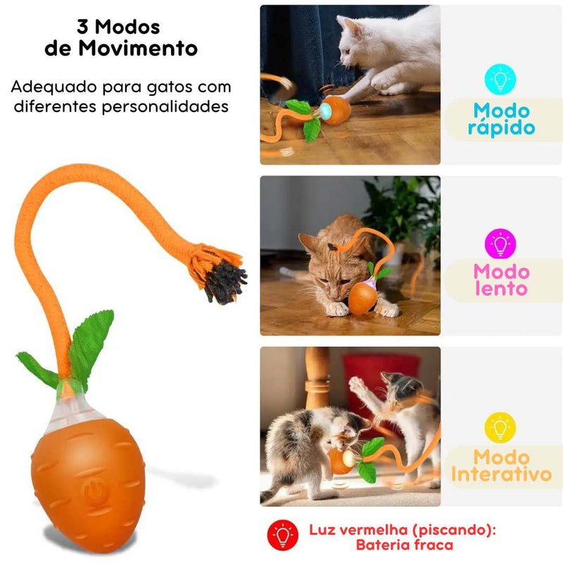 Brinquedo Interativo Recarregável em Formato de Cenoura para Cães e Gatos – Estímulo Cognitivo e Diversão