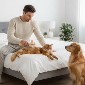 Pente Alisador de Pelos para Cães e Gatos - Remove Pelos Soltos e Desembaraça
