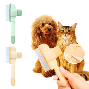 Pente Alisador de Pelos para Cães e Gatos - Remove Pelos Soltos e Desembaraça com Cerdas Confortáveis