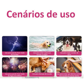 Protetor de Ouvido Anti-Ruído para Cães e Gatos | Reduz Ruídos Altos
