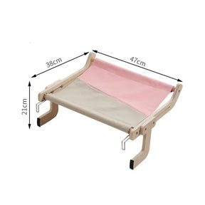 Rede Suspensa de Madeira para Gatos | Para Gatos de Todas as Idades | Oferece Conforto e Descanso Elevado | Design Durável com Lona de Algodão Lavável