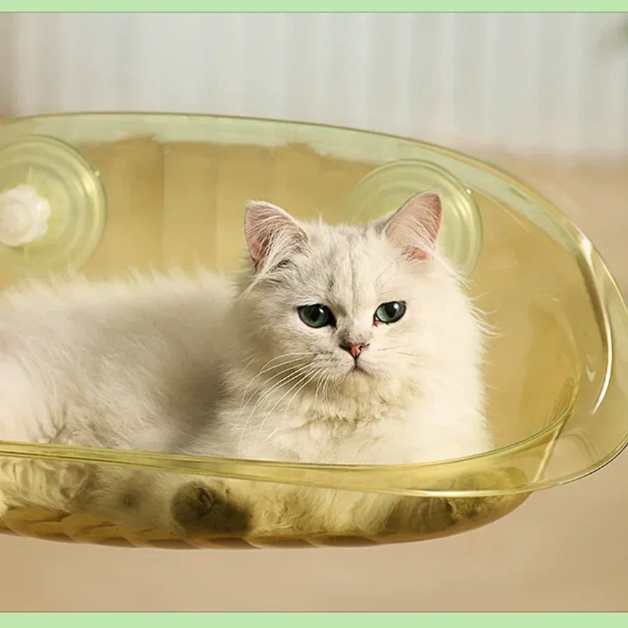 Cama Suspensa de Janela para Gatos Curiosos – Conforto e Diversão com Fixação Segura