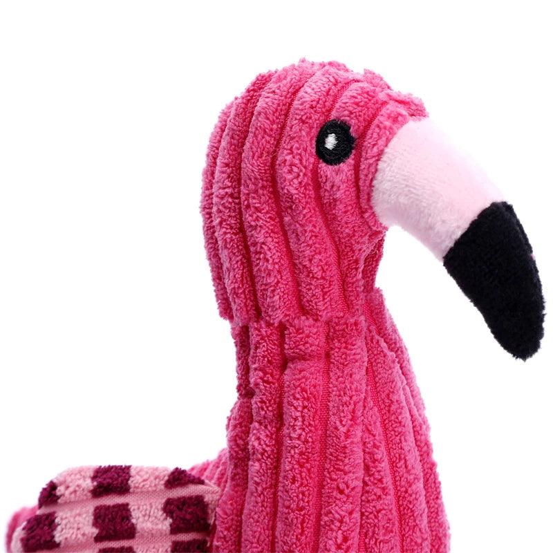 Pelúcia de Flamingo Festivo para Cães e Gatos - Brinquedo Interativo que Promove Diversão e Conforto com Design Colorido e Macio