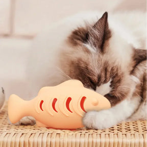 Brinquedo Interativo de Peixe Dispensador de Petisco para Gatos | Para Gatos de Todas as Idades | Estimula a Alimentação Lenta e o Enriquecimento Ambiental | Design Divertido com Compartimento para Catnip
