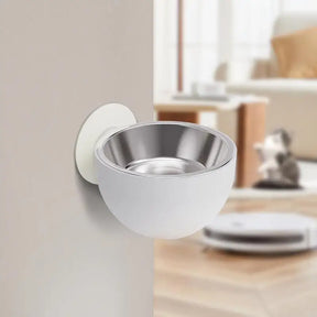 Tigela de Alimentação Magnética em Aço Inoxidável | Para Cães e Gatos de Todos os Tamanhos | Evita Derramamentos e Mantém a Área de Alimentação Organizada | Design Elevado e Fixo com Suporte Montável na Parede