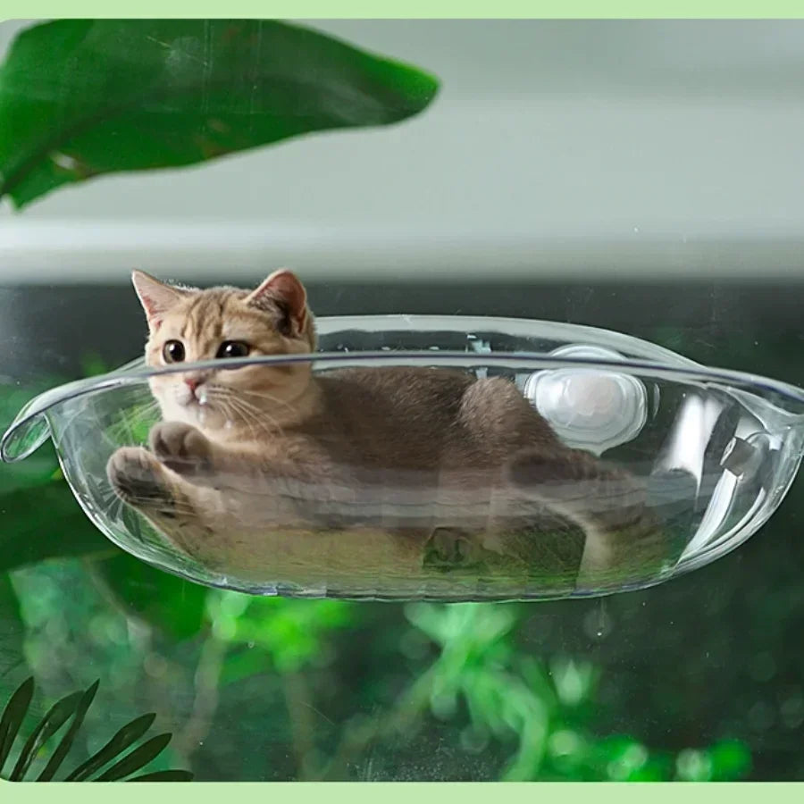 -Cama Suspensa de Janela para Gatos Curiosos – Conforto e Diversão com Fixação Segura