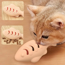 Brinquedo Interativo de Peixe Dispensador de Petisco para Gatos | Para Gatos de Todas as Idades | Estimula a Alimentação Lenta e o Enriquecimento Ambiental | Design Divertido com Compartimento para Catnip
