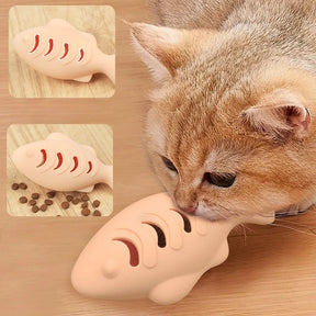 Brinquedo Interativo de Peixe Dispensador de Petisco para Gatos | Para Gatos de Todas as Idades | Estimula a Alimentação Lenta e o Enriquecimento Ambiental | Design Divertido com Compartimento para Catnip