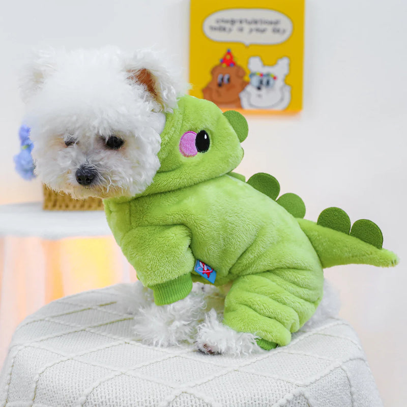 Moletom de Dinossauro para Pets | Para Cães e Gatos de Pequeno e Médio Porte | Conforto, Estilo e Proteção nos Dias Frios | Material Macio e Aconchegante