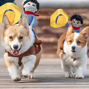Fantasia de Cowboy para Cães e Gatos | Perfeita para Festas Temáticas e Sessões de Fotos | Ajustável e Confortável para Uso Prolongado