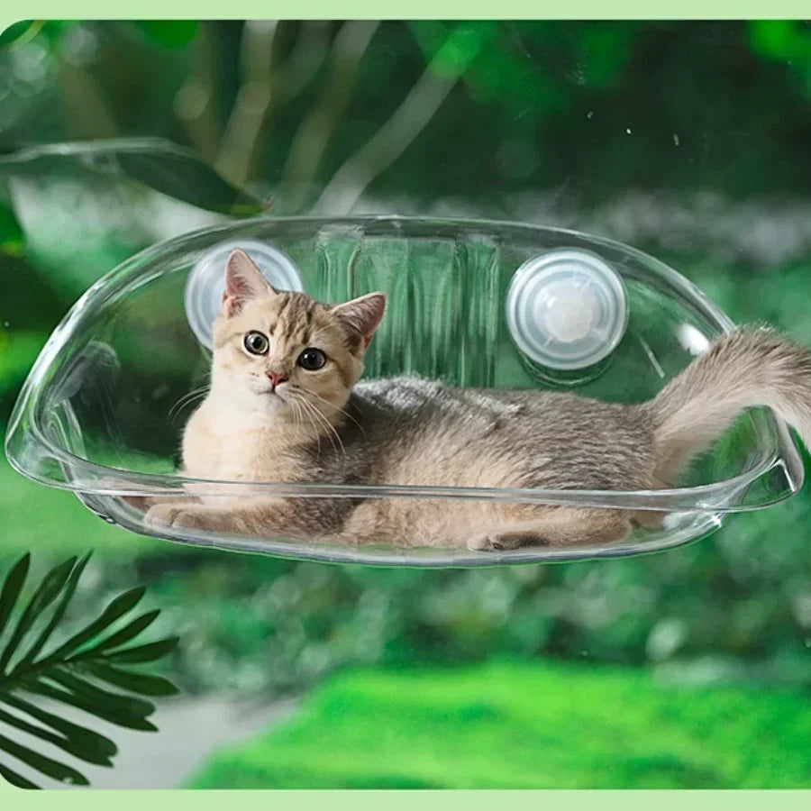 Cama Suspensa de Janela para Gatos Curiosos – Conforto e Diversão com Fixação Segura