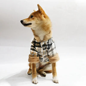 Casaco Sobretudo Xadrez para Cachorro e Gato – Estilo Clássico e Conforto no Inverno