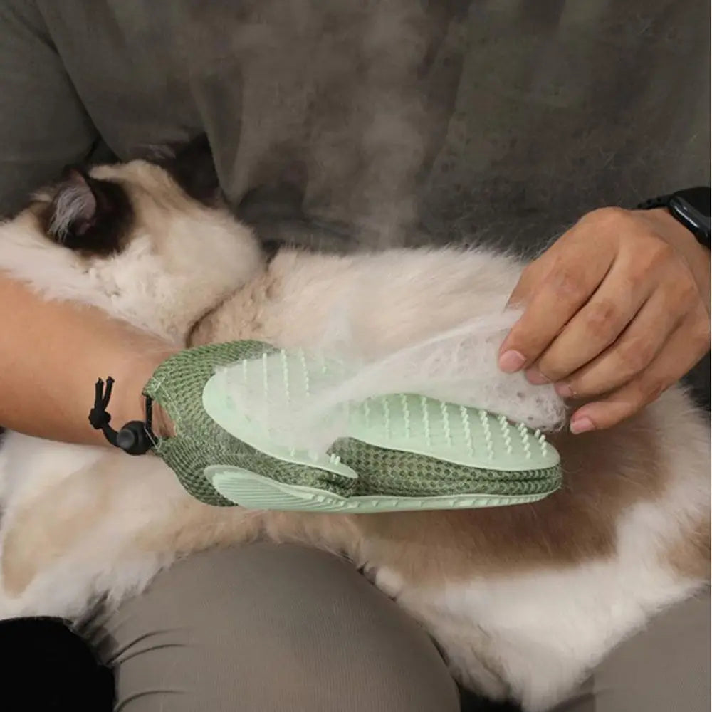 Luva Spray 4 em 1 para Gatos e Cães – Remove Pelos, Limpa, Massageia e Hidrata com Vapor