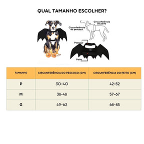 Fantasia de Asas de Morcego para Pets