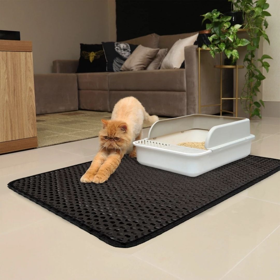 Tapete Coletor de Areia Higiênico para Gatos Limpa Patas velu pet
