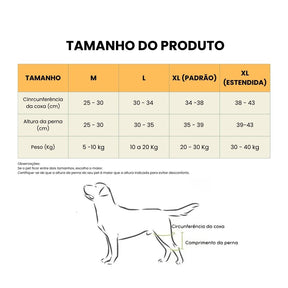 Joelheira Ortopédica para Cães Com Peitoral – Suporte para Joelho e Recuperação