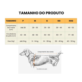 colete ortopédico para cão com tala flexível para dor na coluna e IVDD