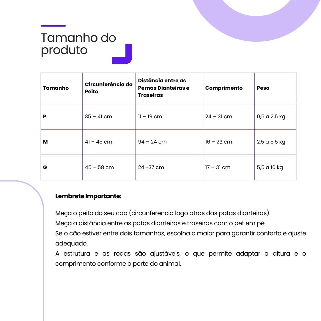 Cadeira de Rodas para Pernas Traseiras para Pets