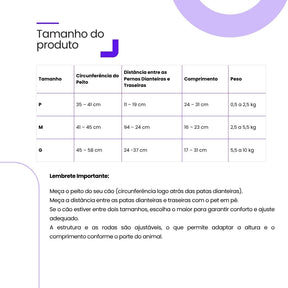 Cadeira de Rodas para Pernas Traseiras para Pets