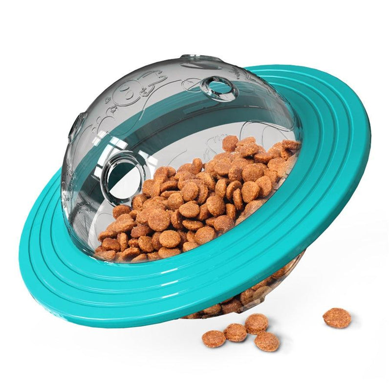 Comedouro Interativo Disco Voador para Pets - Brinquedo Alimentador para Cães e Gatos que Estimula a Caça e a Atividade Física com Design Divertido